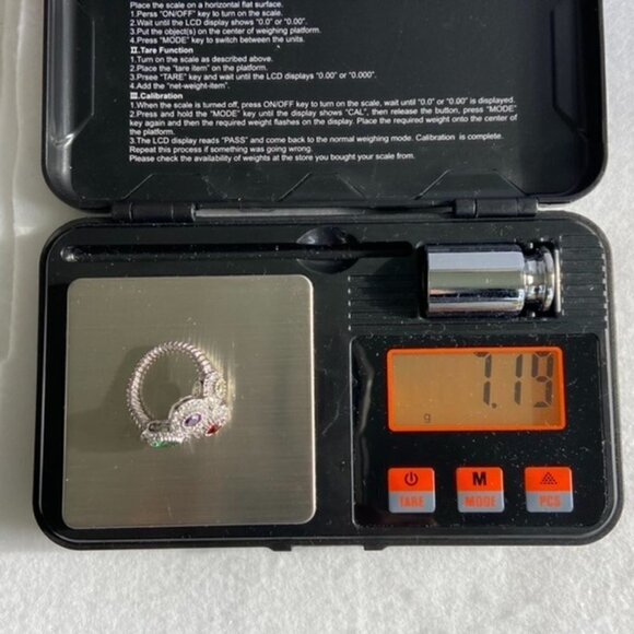 Sterling Silver 925 Joseph Esposito Multicolor CZ Circle Ring Sz 6 Modernist - Picture 15 of 16